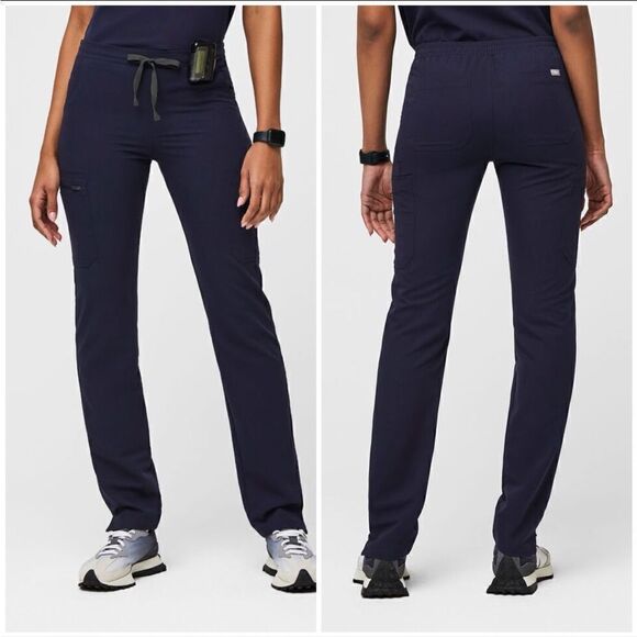 EXCELLENT CONDITION WOMEN’S NAVY BLUE FIGS YOLA SKINNY SCRUB PANTS SIZE XS - Picture 1 of 10